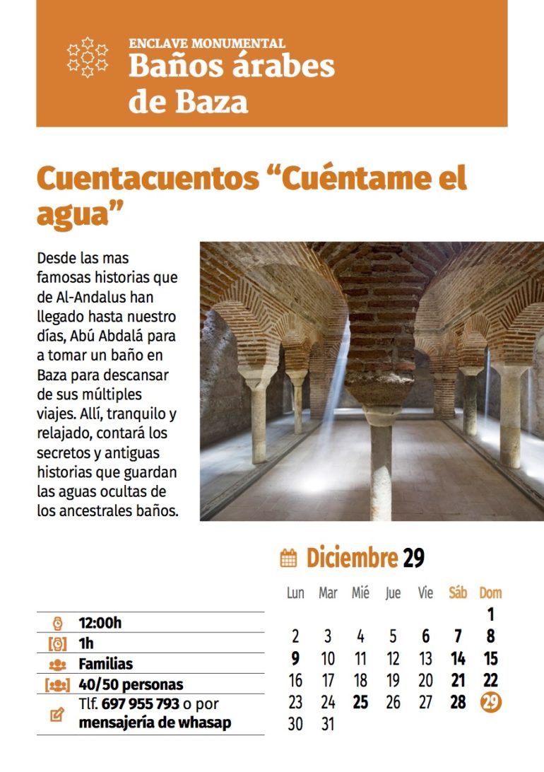 Cuentacuentos “Cuéntame el Agua” en los Baños Árabes de Baza