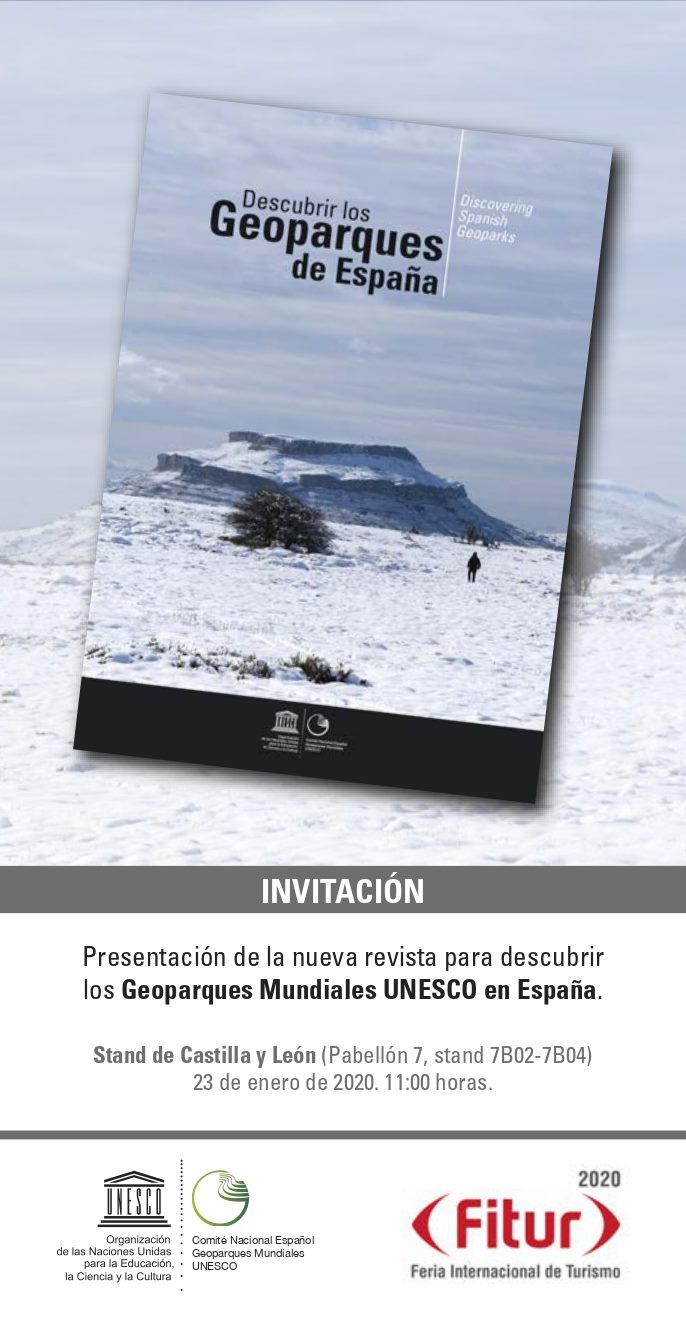 Presentación de la revista “Descubrir los Geoparques de España” Pabellón de Castilla y León, y “Geoparques, destinos innovadores de turismo sostenible. Stand de TURESPAÑA