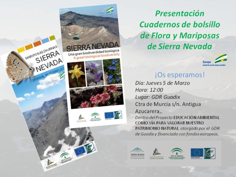 PRESENTACIÓN “Cuadernos de bolsillo de Flora y Mariposas de Sierra Nevada” en el GDR de Guadix