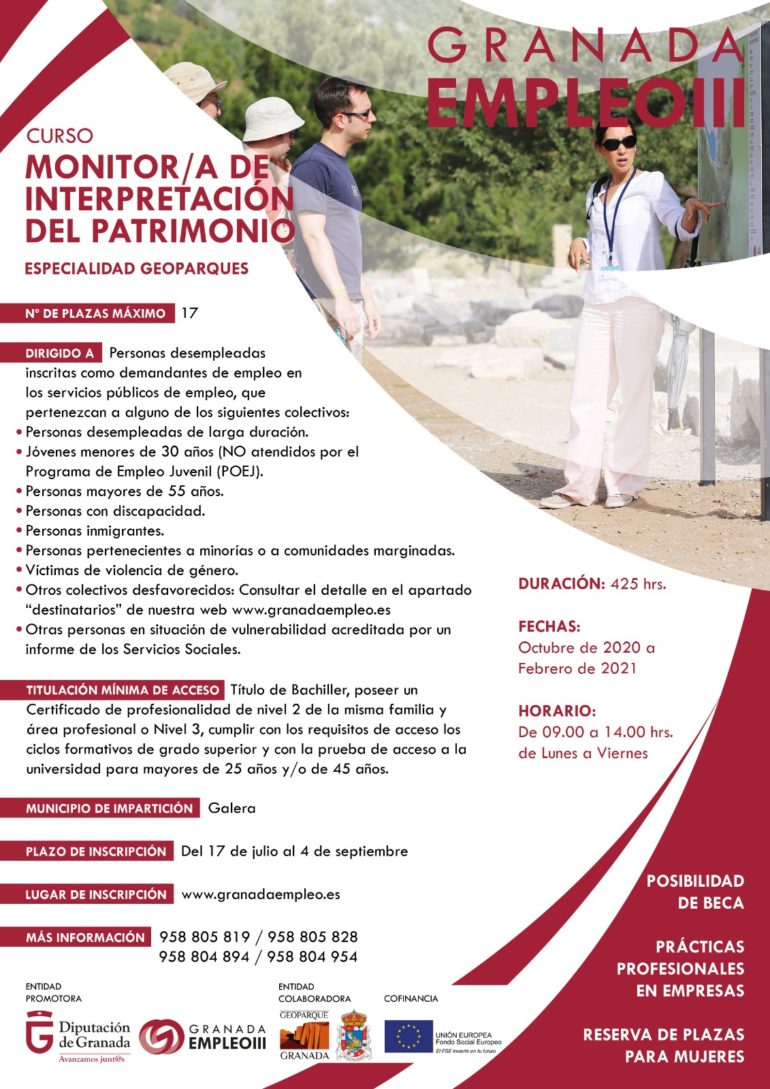 CURSO MONITOR/A DE INTERPRETACIÓN DEL PATRIMONIO. ESPECIALIDAD GEOPARQUES.