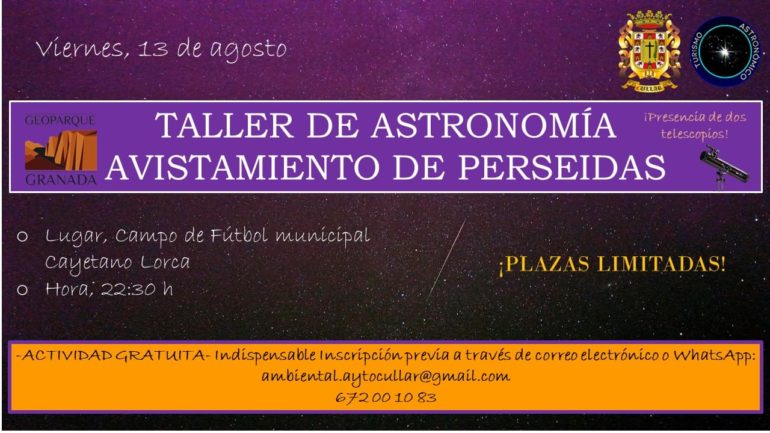 TALLER DE ASTRONOMÍA. AVISTAMIENTO DE PERSEIDAS
