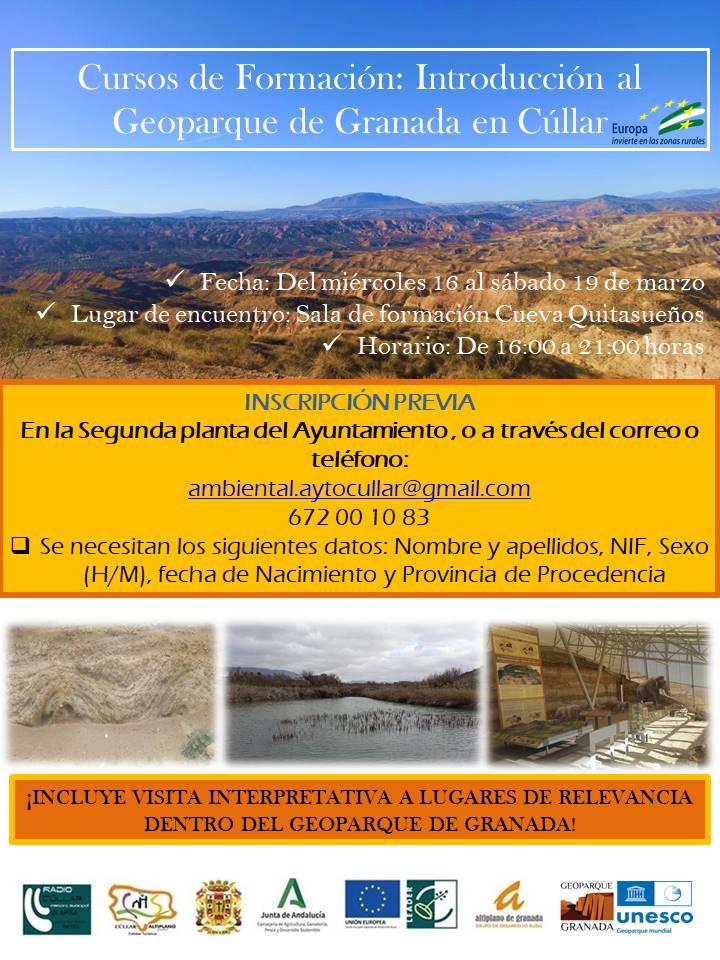 Cursos formativos sobre el patrimonio geológico, natural y arqueológico del Geoparque de Granada en Cúllar